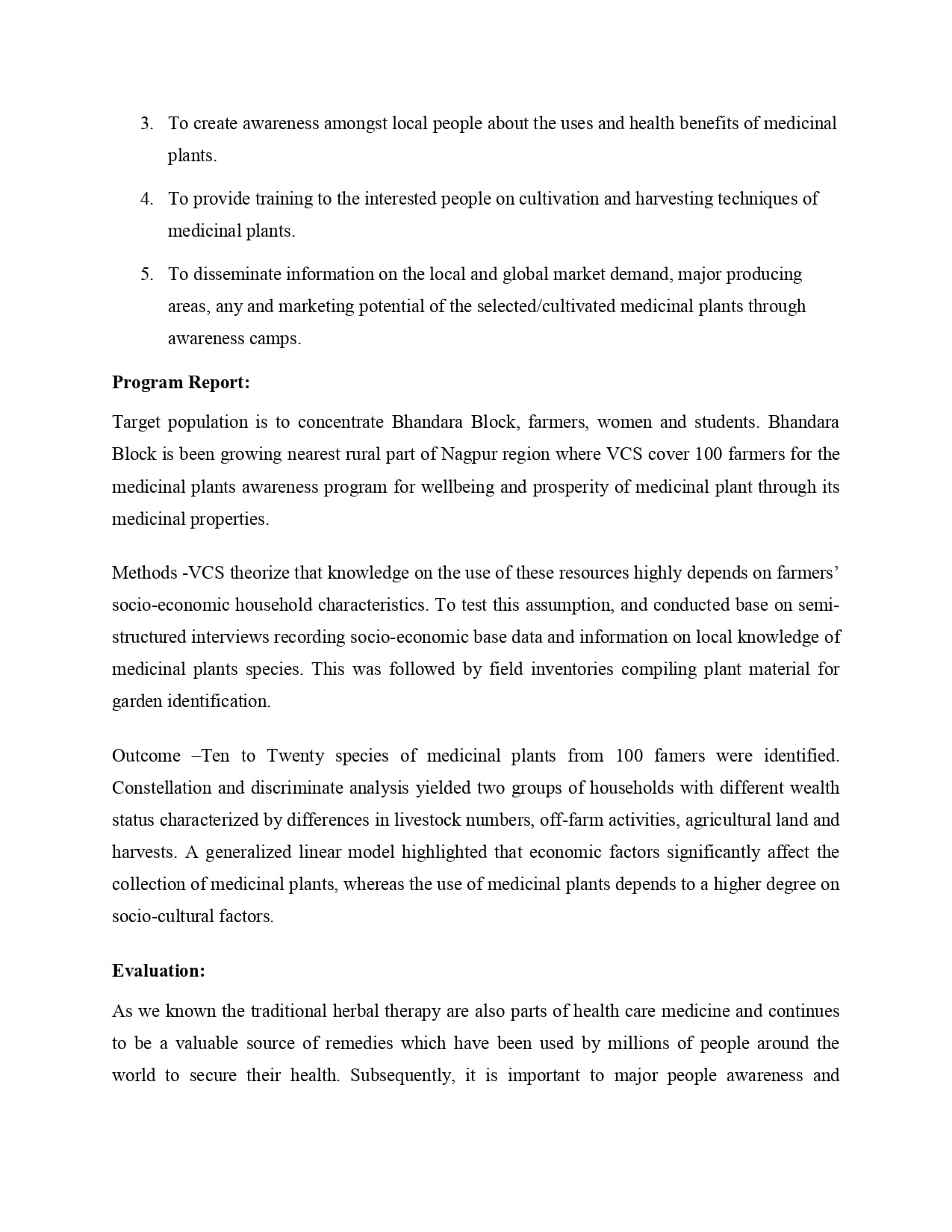 Medicinal Tree Plantation Awareness Program — page